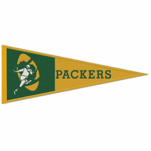 Green Bay Packers Retro Logo Wool Pennant, 13" x 32"