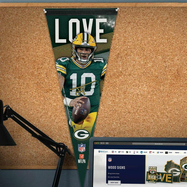 Green Bay Packers Jordan Love Premium Pennant, 12" x 30"