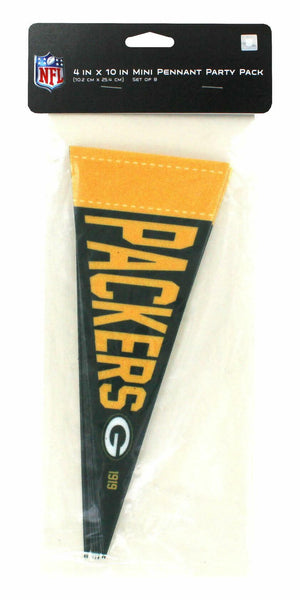 Green Bay Packers Mini Pennant Party Pack, 4" x 10"