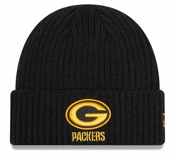 Green Bay Packers Core Classic Black Pop Cuffed Knit Hat