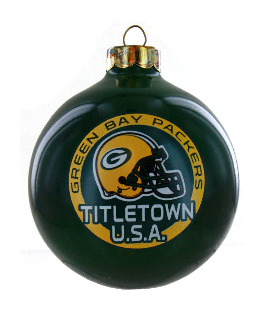 Green Bay Packers Titletown U.S.A 13-Time Champions Round Ornament