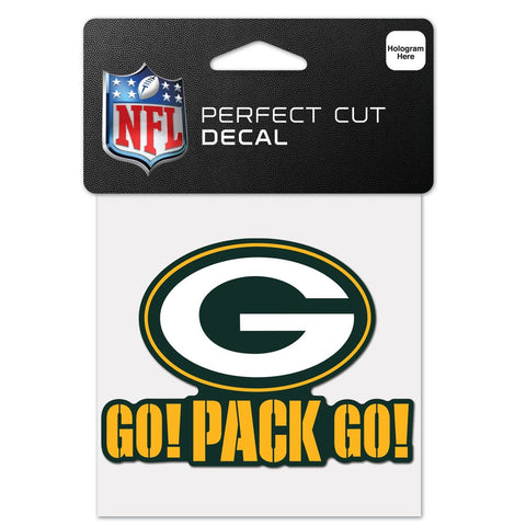 Green Bay Packers Go Pack Go 4" x 4" Perfect Cut Decal