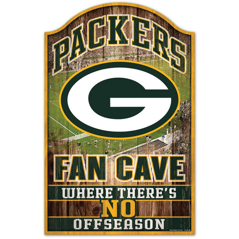 Green Bay Packers Fan Cave 11" x 17" Wood Sign