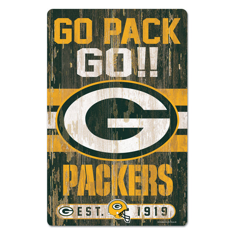 Green Bay Packers Slogan 11" x 17" Wood Sign