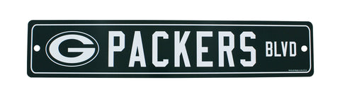 Green Bay Packers Blvd Plastic Street Sign, 19" x 3.75"