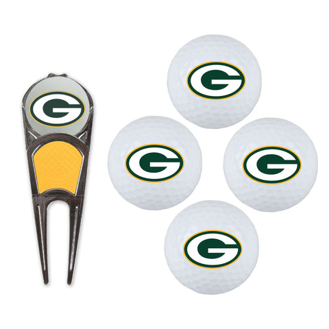 Green Bay Packers 4 Ball Gift Set w/Divot Tool, Marker